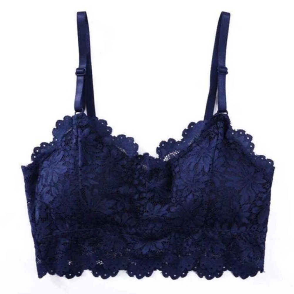 Lace Bralette-Navy